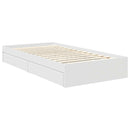 vidaXL Tárolós Ágy fejtámlával fiókkal Fehér 90 x 200 cm Faanyag