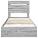vidaXL Tárolós Ágy fejtámlával Szürke Sonoma 70 x 190 cm Faanyag