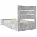 vidaXL Ágykeret fiókkal fejtámlával Beton Szürke 90 x 200 cm Faanyag