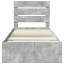 vidaXL Ágykeret fiókkal fejtámlával Beton Szürke 90 x 200 cm Faanyag