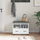 vidaXL Előtér pad párnával Fehér 60 x 38 x 46 cm Műanyag Fa és Szövet