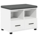 vidaXL Előtér pad párnával Fehér 60 x 38 x 46 cm Műanyag Fa és Szövet