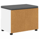 vidaXL Előtér pad párnával Fehér 60 x 38 x 46 cm Műanyag Fa és Szövet