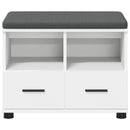 vidaXL Előtér pad párnával Fehér 60 x 38 x 46 cm Műanyag Fa és Szövet