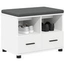 vidaXL Előtér pad párnával Fehér 60 x 38 x 46 cm Műanyag Fa és Szövet