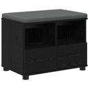 vidaXL Előtér pad Fekete Tölgy 60 x 38 x 46 cm Műanyag Fa és Szövet