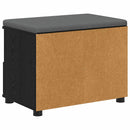 vidaXL Előtér pad Fekete Tölgy 60 x 38 x 46 cm Műanyag Fa és Szövet