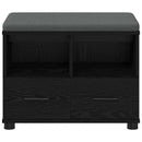 vidaXL Előtér pad Fekete Tölgy 60 x 38 x 46 cm Műanyag Fa és Szövet