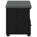 vidaXL Előtér pad Fekete Tölgy 60 x 38 x 46 cm Műanyag Fa és Szövet