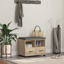 vidaXL Előtér pad Sonoma tölgy 60 x 38 x 46 cm Műanyag Fa és Szövet