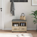 vidaXL Előtér pad Sonoma tölgy 60 x 38 x 46 cm Műanyag Fa és Szövet