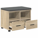 vidaXL Előtér pad Sonoma tölgy 60 x 38 x 46 cm Műanyag Fa és Szövet