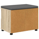 vidaXL Előtér pad Sonoma tölgy 60 x 38 x 46 cm Műanyag Fa és Szövet