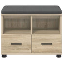 vidaXL Előtér pad Sonoma tölgy 60 x 38 x 46 cm Műanyag Fa és Szövet