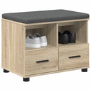 vidaXL Előtér pad Sonoma tölgy 60 x 38 x 46 cm Műanyag Fa és Szövet