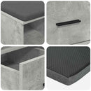 vidaXL Előtér pad Beton Szürke 60 x 38 x 46 cm Műanyag Fa és Szövet