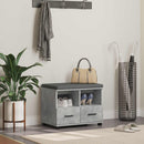 vidaXL Előtér pad Beton Szürke 60 x 38 x 46 cm Műanyag Fa és Szövet