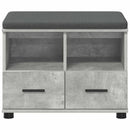 vidaXL Előtér pad Beton Szürke 60 x 38 x 46 cm Műanyag Fa és Szövet