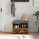 vidaXL Előtér pad Füstölt Tölgy 60 x 38 x 46 cm Műanyag Fa és Szövet