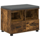 vidaXL Előtér pad Füstölt Tölgy 60 x 38 x 46 cm Műanyag Fa és Szövet