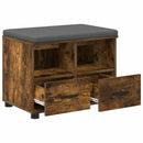 vidaXL Előtér pad Füstölt Tölgy 60 x 38 x 46 cm Műanyag Fa és Szövet