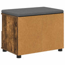 vidaXL Előtér pad Füstölt Tölgy 60 x 38 x 46 cm Műanyag Fa és Szövet