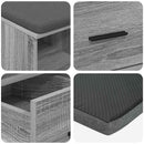 vidaXL Előtér pad Szürke Sonoma 60 x 38 x 46 cm Műanyag Fa és Szövet