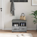 vidaXL Előtér pad Szürke Sonoma 60 x 38 x 46 cm Műanyag Fa és Szövet