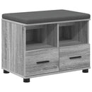 vidaXL Előtér pad Szürke Sonoma 60 x 38 x 46 cm Műanyag Fa és Szövet