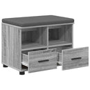 vidaXL Előtér pad Szürke Sonoma 60 x 38 x 46 cm Műanyag Fa és Szövet