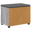 vidaXL Előtér pad Szürke Sonoma 60 x 38 x 46 cm Műanyag Fa és Szövet