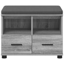 vidaXL Előtér pad Szürke Sonoma 60 x 38 x 46 cm Műanyag Fa és Szövet