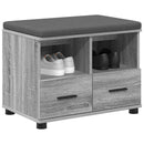 vidaXL Előtér pad Szürke Sonoma 60 x 38 x 46 cm Műanyag Fa és Szövet