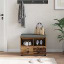 vidaXL Előtér pad fiókkal Öreg fa 60 x 38 x 46 cm Műanyag Fa és Szövet