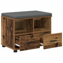 vidaXL Előtér pad fiókkal Öreg fa 60 x 38 x 46 cm Műanyag Fa és Szövet