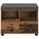 vidaXL Előtér pad fiókkal Öreg fa 60 x 38 x 46 cm Műanyag Fa és Szövet