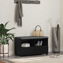vidaXL Előtér pad Fekete Tölgy 80 x 38 x 46 cm Műanyag Fa és Szövet