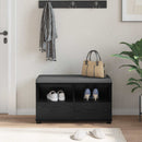 vidaXL Előtér pad Fekete Tölgy 80 x 38 x 46 cm Műanyag Fa és Szövet