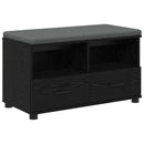 vidaXL Előtér pad Fekete Tölgy 80 x 38 x 46 cm Műanyag Fa és Szövet