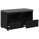 vidaXL Előtér pad Fekete Tölgy 80 x 38 x 46 cm Műanyag Fa és Szövet
