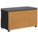 vidaXL Előtér pad Fekete Tölgy 80 x 38 x 46 cm Műanyag Fa és Szövet