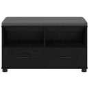 vidaXL Előtér pad Fekete Tölgy 80 x 38 x 46 cm Műanyag Fa és Szövet