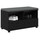 vidaXL Előtér pad Fekete Tölgy 80 x 38 x 46 cm Műanyag Fa és Szövet