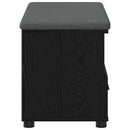 vidaXL Előtér pad Fekete Tölgy 80 x 38 x 46 cm Műanyag Fa és Szövet