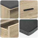 vidaXL Előtér pad Sonoma tölgy 80 x 38 x 46 cm Műanyag Fa és Szövet