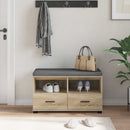 vidaXL Előtér pad Sonoma tölgy 80 x 38 x 46 cm Műanyag Fa és Szövet