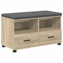vidaXL Előtér pad Sonoma tölgy 80 x 38 x 46 cm Műanyag Fa és Szövet