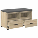 vidaXL Előtér pad Sonoma tölgy 80 x 38 x 46 cm Műanyag Fa és Szövet