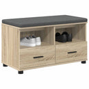 vidaXL Előtér pad Sonoma tölgy 80 x 38 x 46 cm Műanyag Fa és Szövet