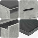 vidaXL Előtér pad Beton Szürke 80 x 38 x 46 cm Műanyag Fa és Szövet